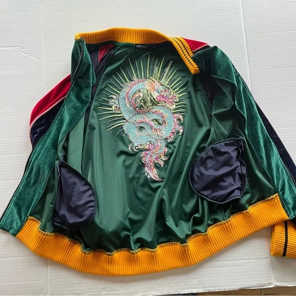 Hudson Green Navy Red Velour Tracksuit Men’s Size XL - Picture 7 of 15